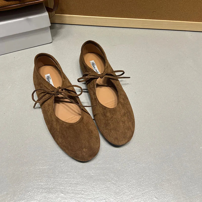 Nerida Suede Butterfly Knot Flats