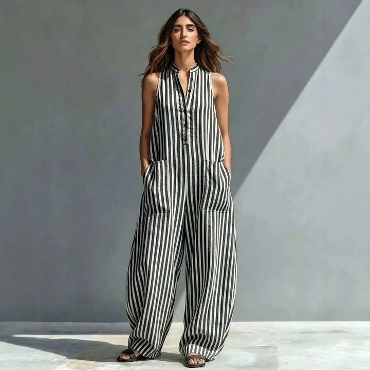 Amelie Striped Wide Leg Jumpsuit