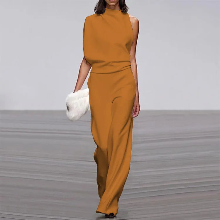 Lyra Draped One-Shoulder Jumpsuit