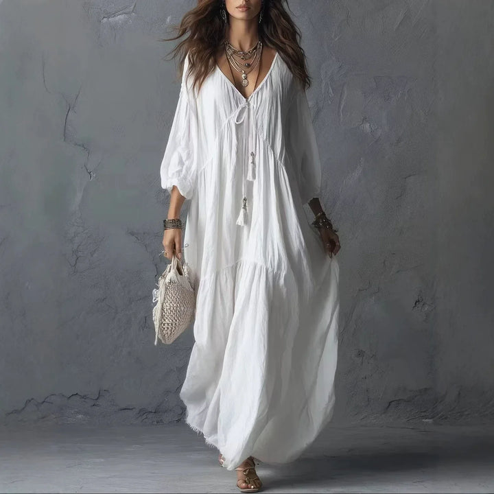Nora Tassel Tie Maxi Dress