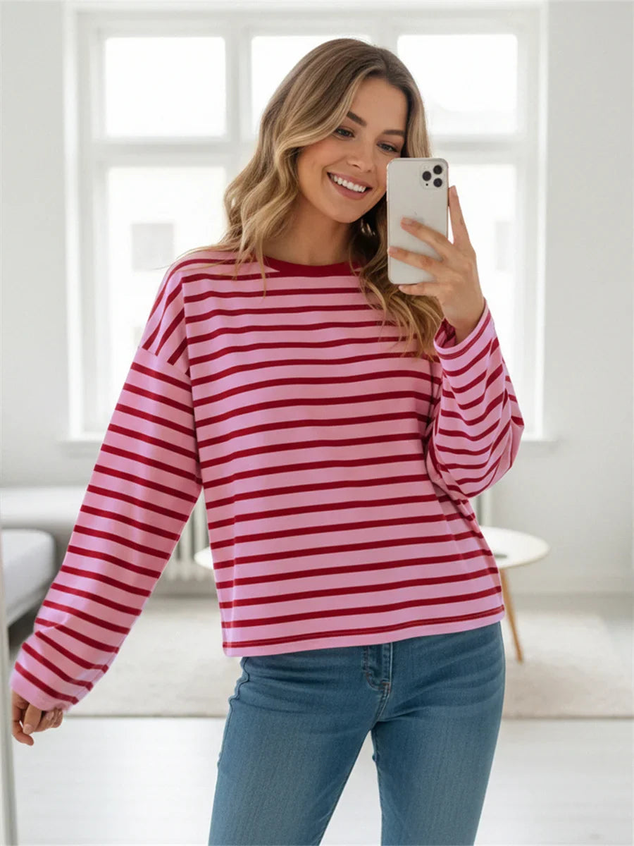Emmara Relaxed Stripe Sweatshirt