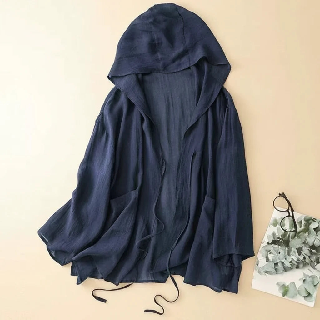 Kaelyn Hooded Linen Cardigan