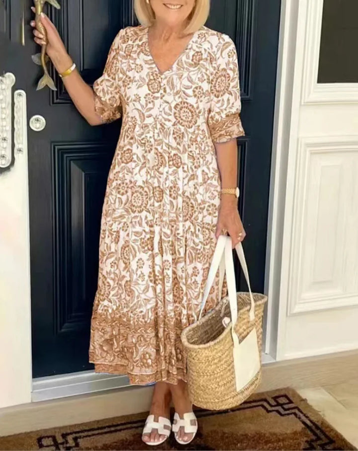Milenae Floral Tie Dye Maxi Dress