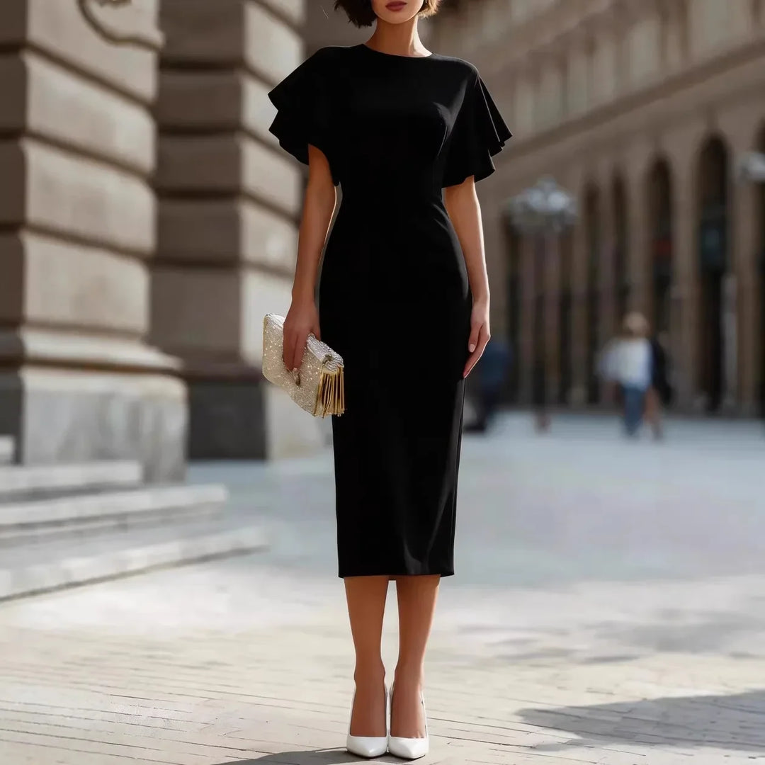 Solene Sculpted Waist Midi Dress
