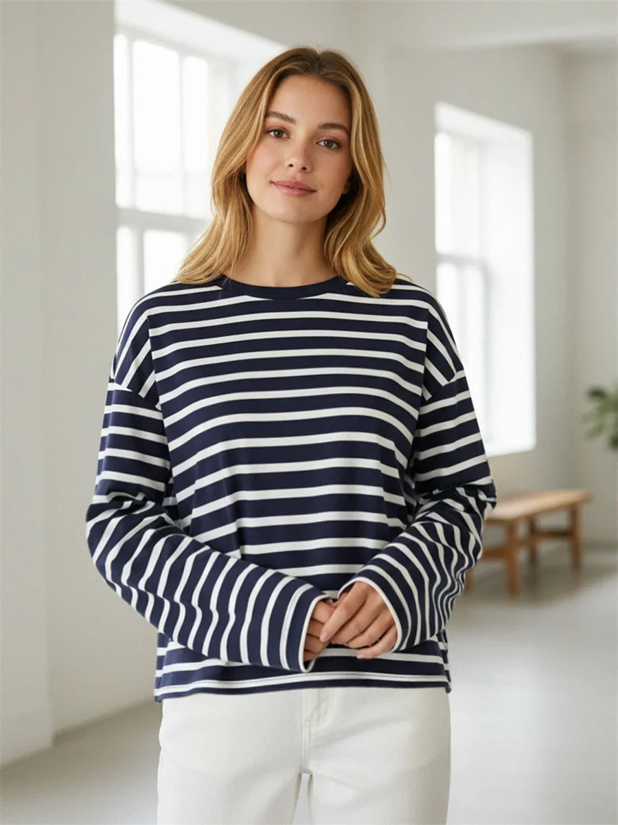 Emmara Relaxed Stripe Sweatshirt