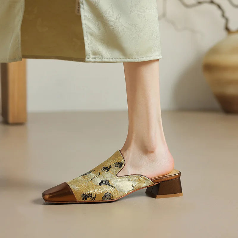 Georgia Floral Embossed Mules