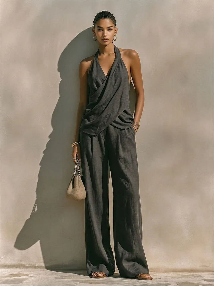 Leah Draped Halter Jumpsuit