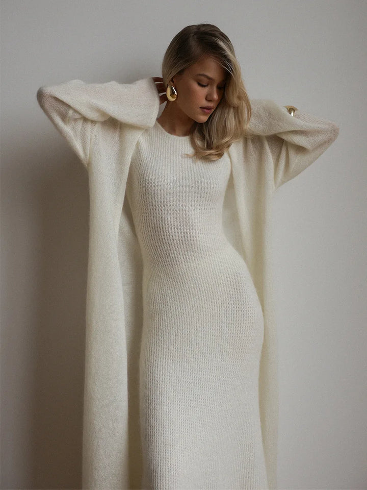 Amandine Ribbed Knit Sweater Dress Set