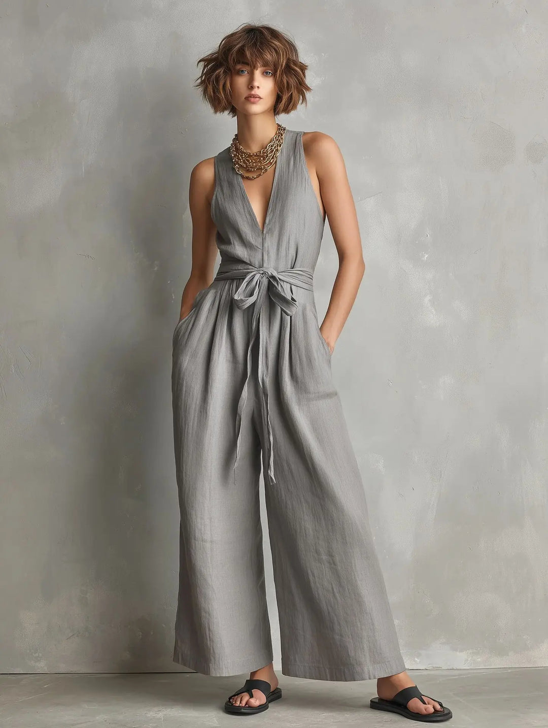 Catarina Relaxed V Neck Jumpsuit