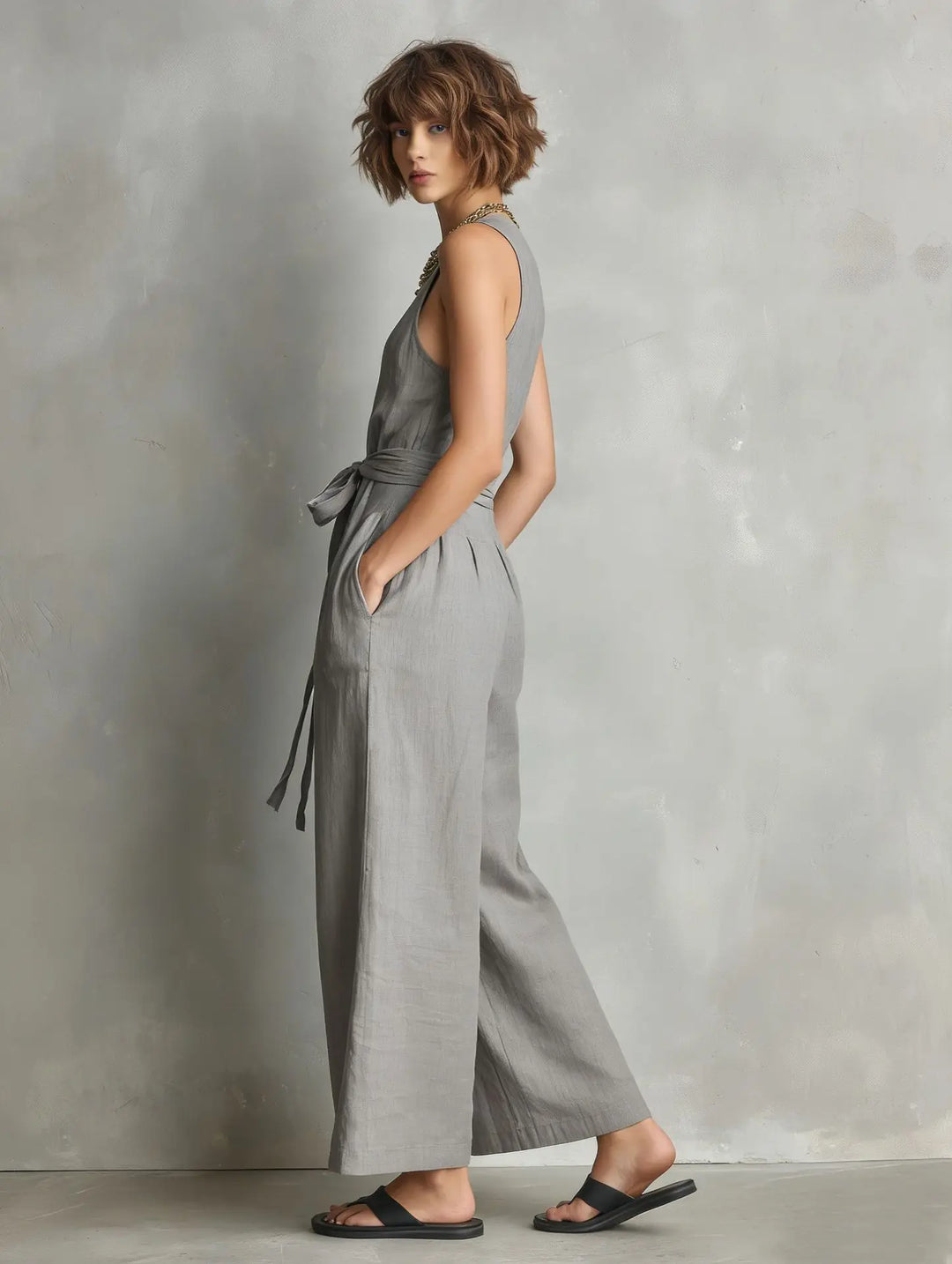 Catarina Relaxed V Neck Jumpsuit