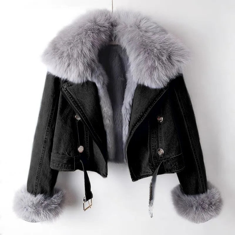 Danica Faux Fur Denim Jacket