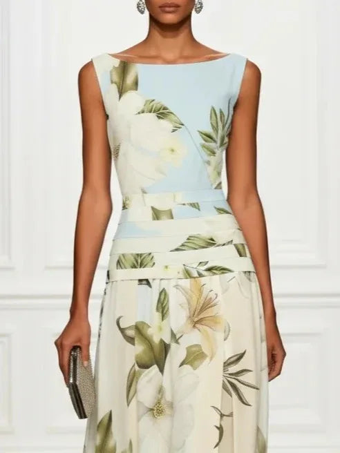 Elenora Floral Belted Maxi Dress