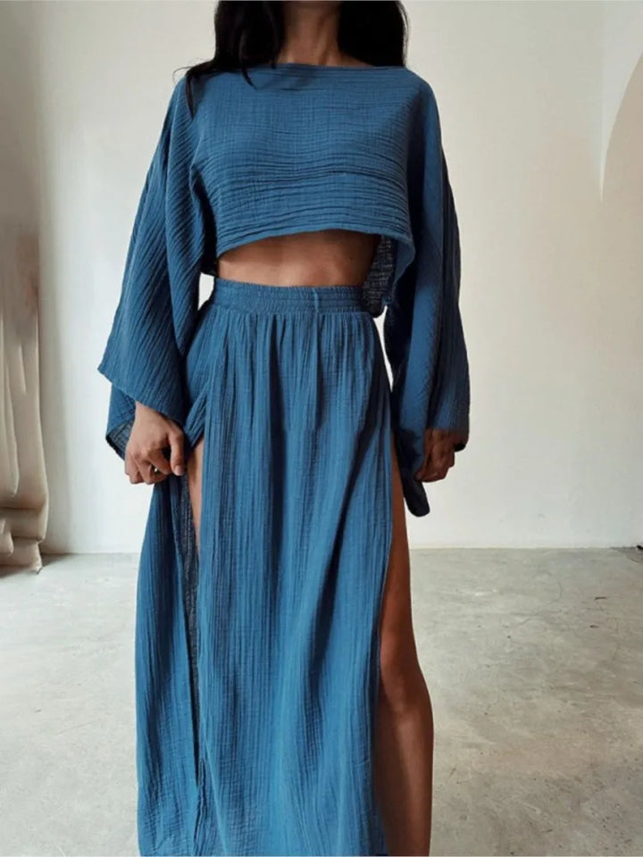 Jessica Crop Top and Maxi Skirt Set