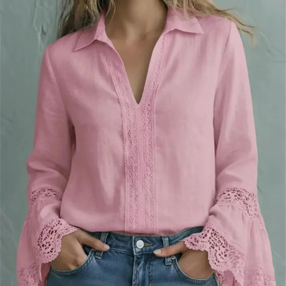Carleigh Lace Trim Blouse