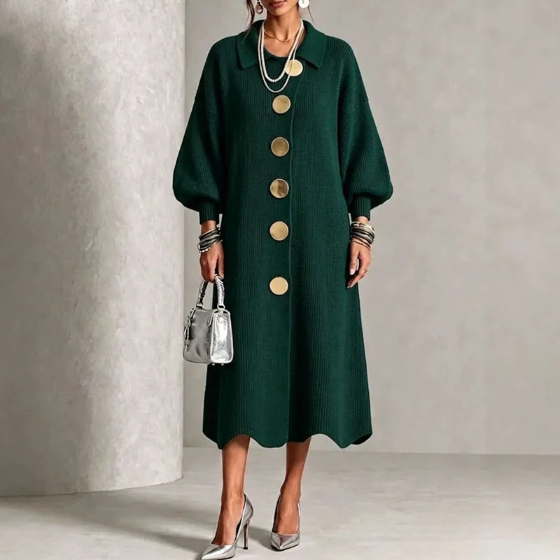 Isadora Button Front Sweater Dress