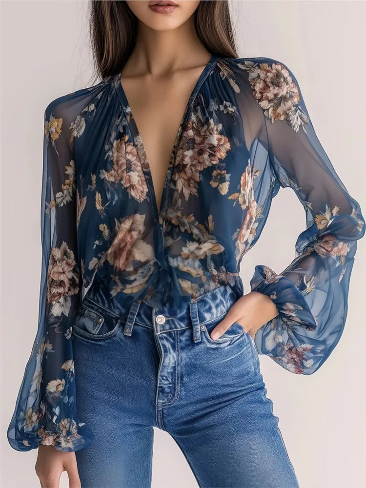 Vivian Floral Chiffon Blouse
