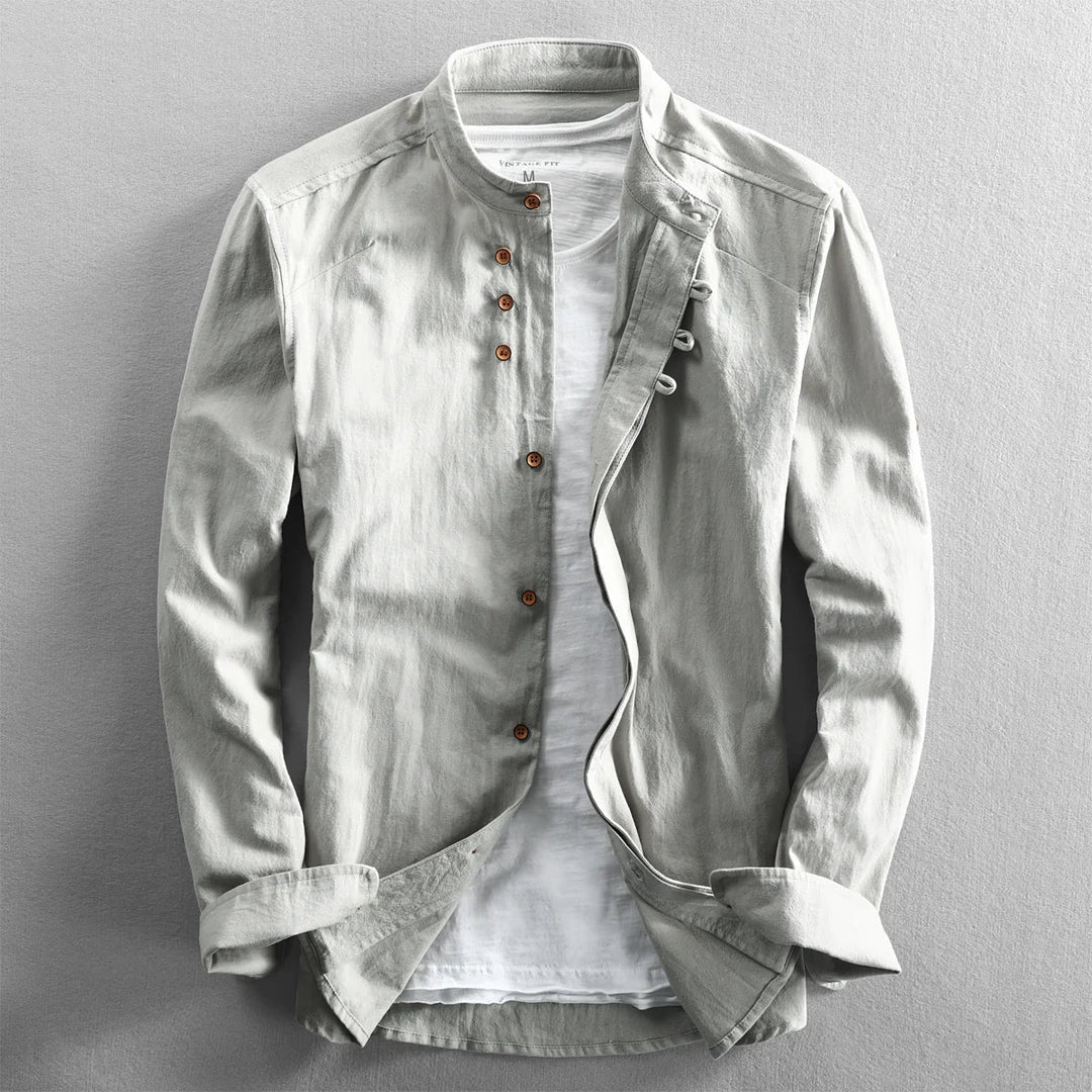 Warren Slim Fit Linen Henley Shirt