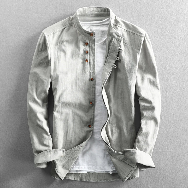 Warren Slim Fit Linen Henley Shirt