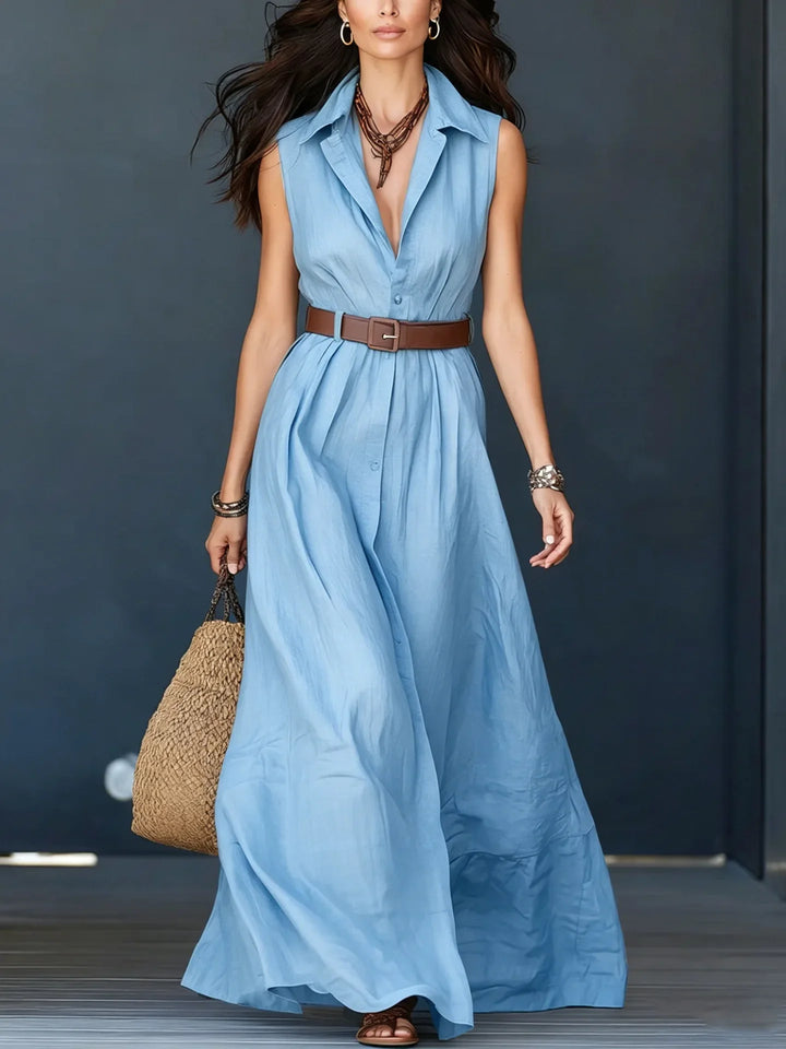 Madison Elegant Maxi Shirt Dress