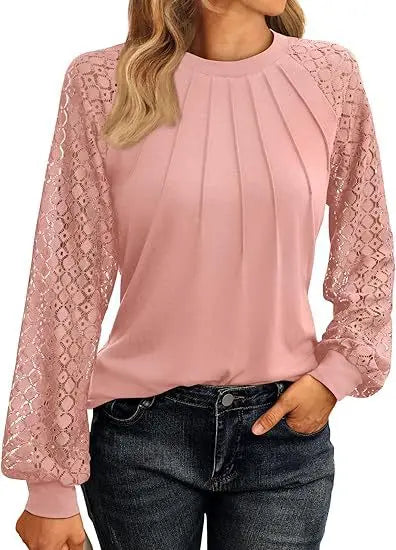 Anouk Pintuck Lace Blouse