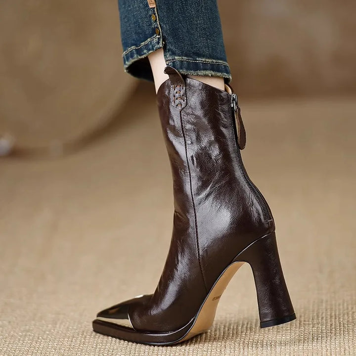 Azura Leather Ankle Boots