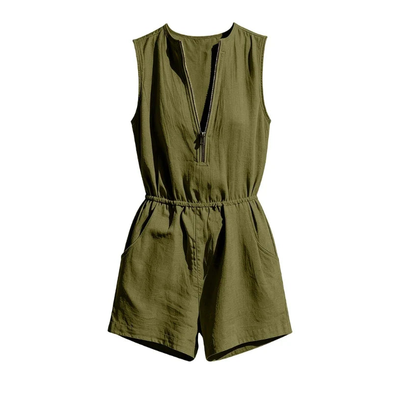Lila Relaxed Zip Front Romper