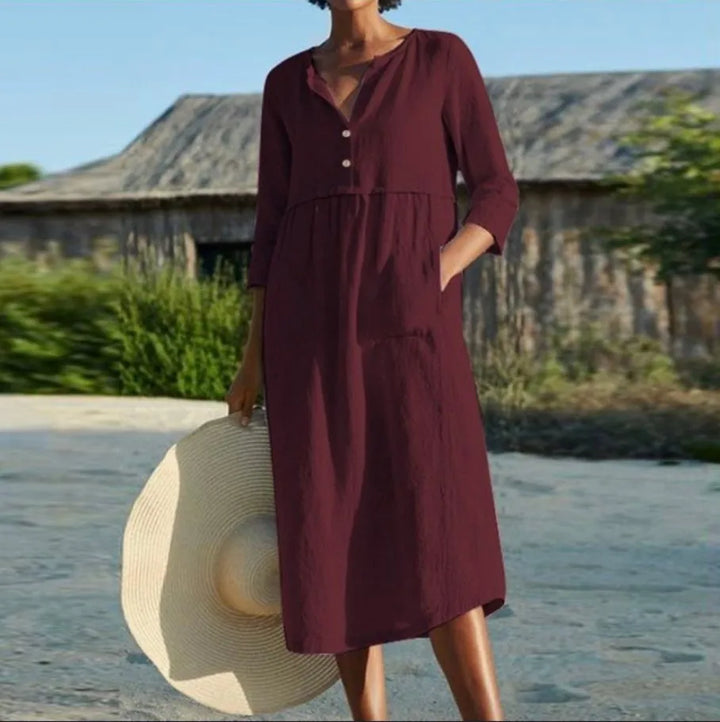 Camryn Pocket Linen Midi Dress