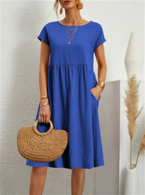 Delaney Linen Pocket Midi Dress
