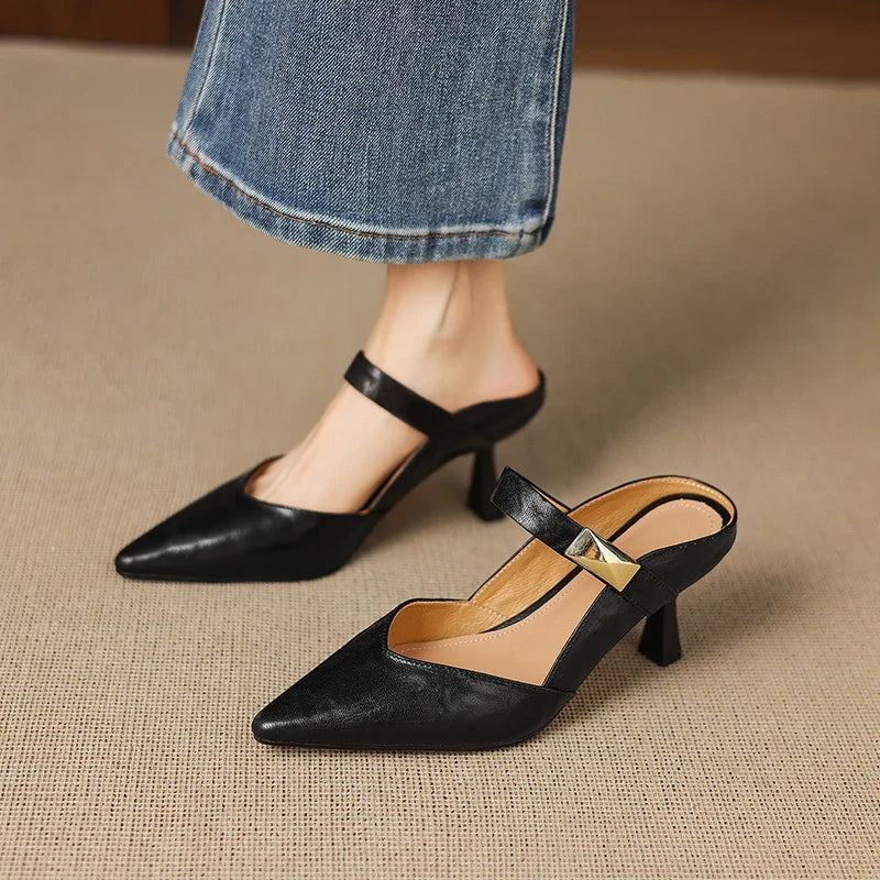 Savanna Genuine Leather Kitten Heel