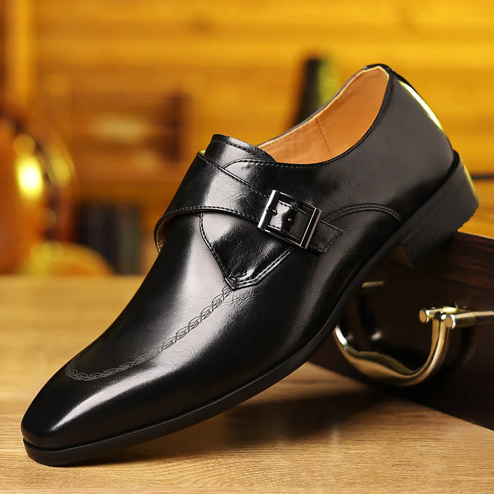 Cristiano Leather Monk Strap Loafers