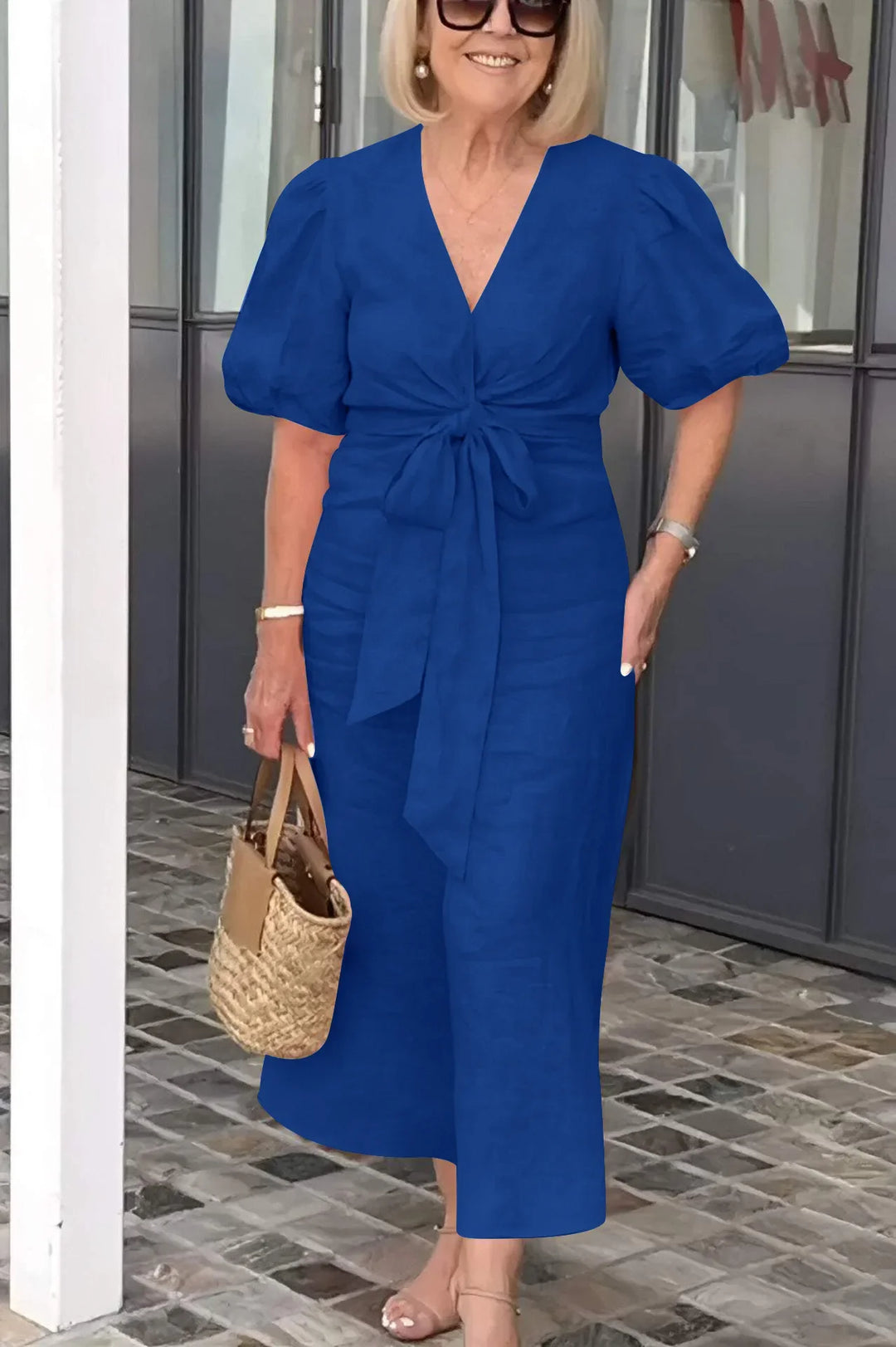 Vivienne Relaxed Tie Waist Midi Dress
