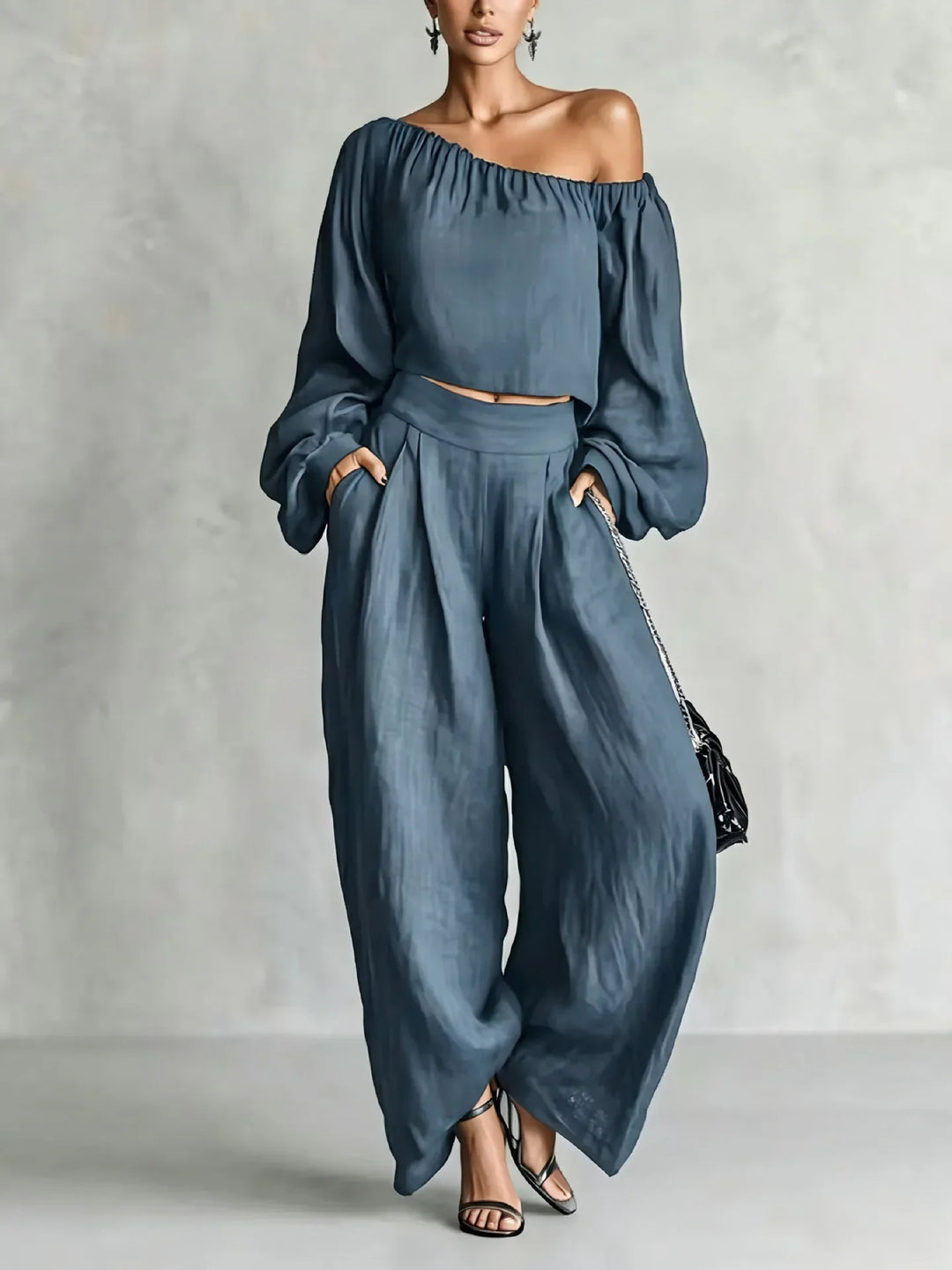 Rebecca Off Shoulder Trouser Set