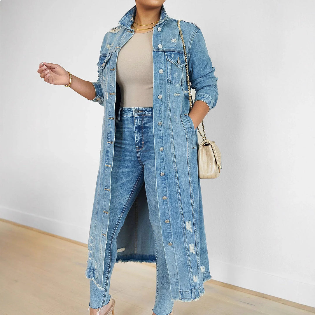 Halcyon Distressed Denim Trench