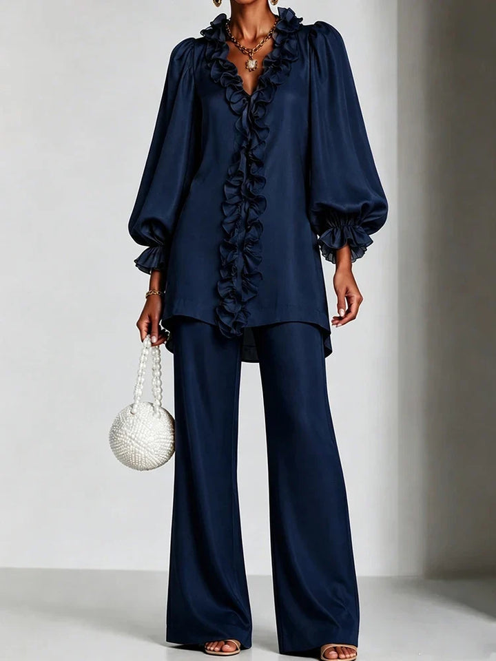 Iolanthe Ruffle V-Neck Set