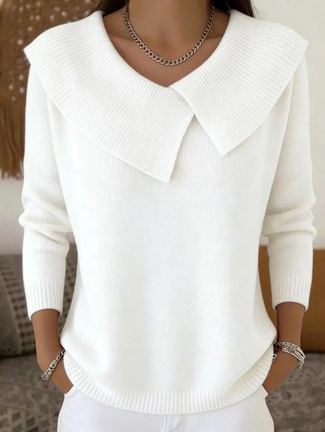 Anneke Fold Collar Sweater