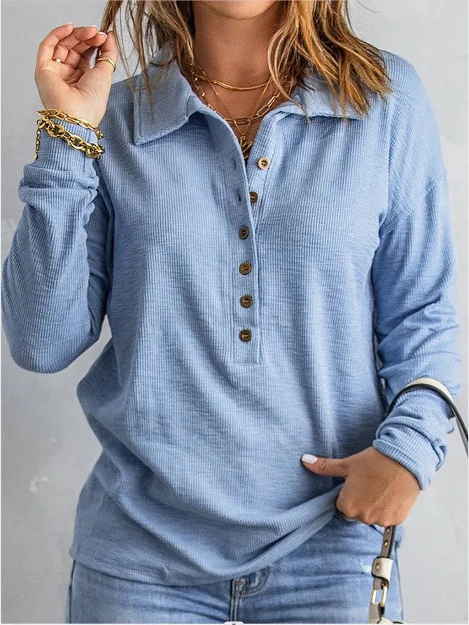 Marigold Button Front Henley