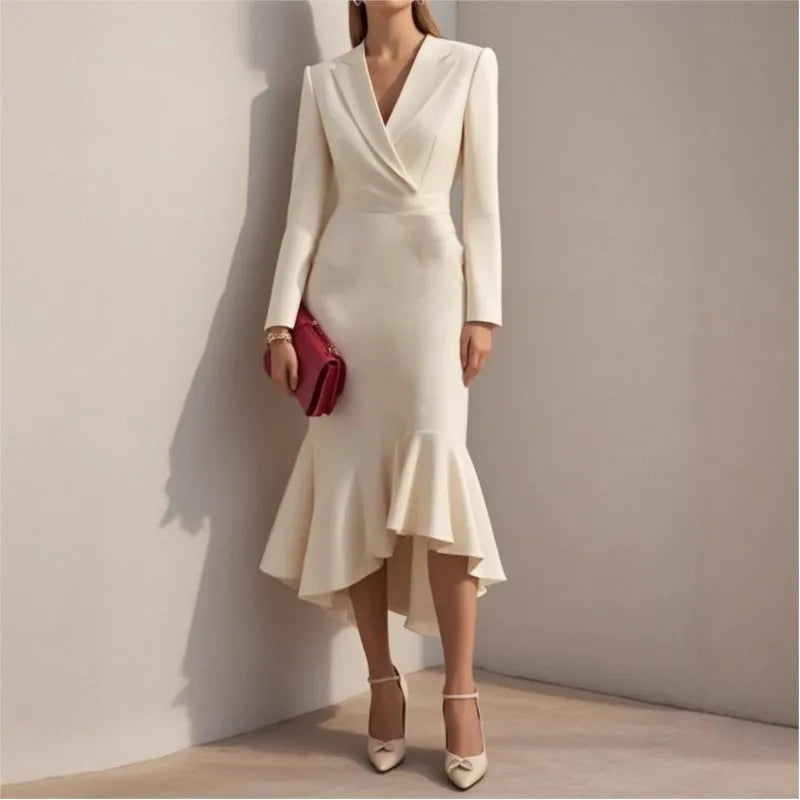 Vesna Notched Lapel Dress