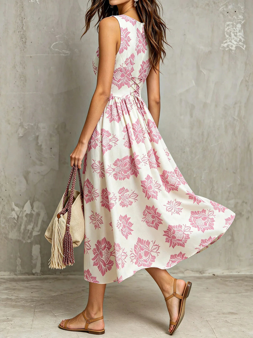 Gillian Vintage Floral Midi Dress