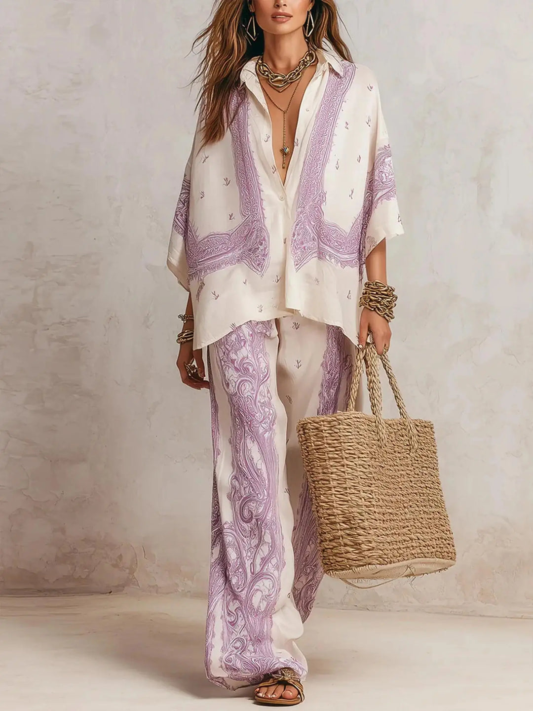 Ilaria Elegant Wide Leg Matching Set