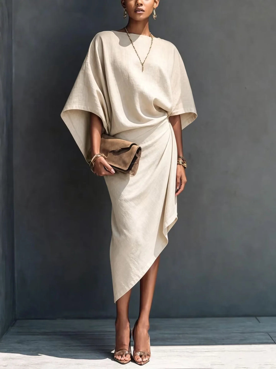 Farrah Batwing Sleeve Midi Dress