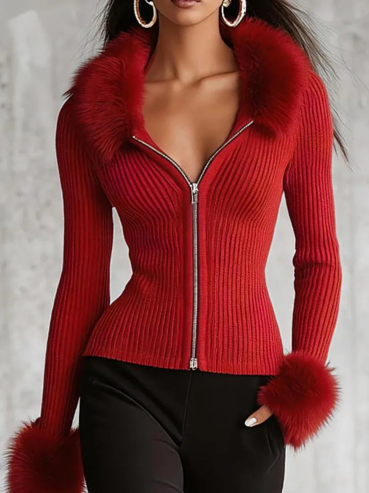 Vivienne Faux Fur Zip Cardigan
