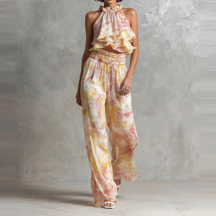 Amaya Ruffle Halter Co-Ord Set
