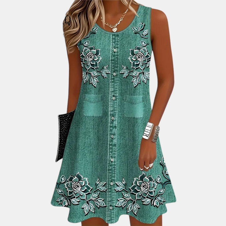 Angela Floral Print A-Line Mini Dress