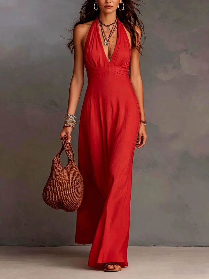 Isabelle V-Neck Elegant Maxi Dress