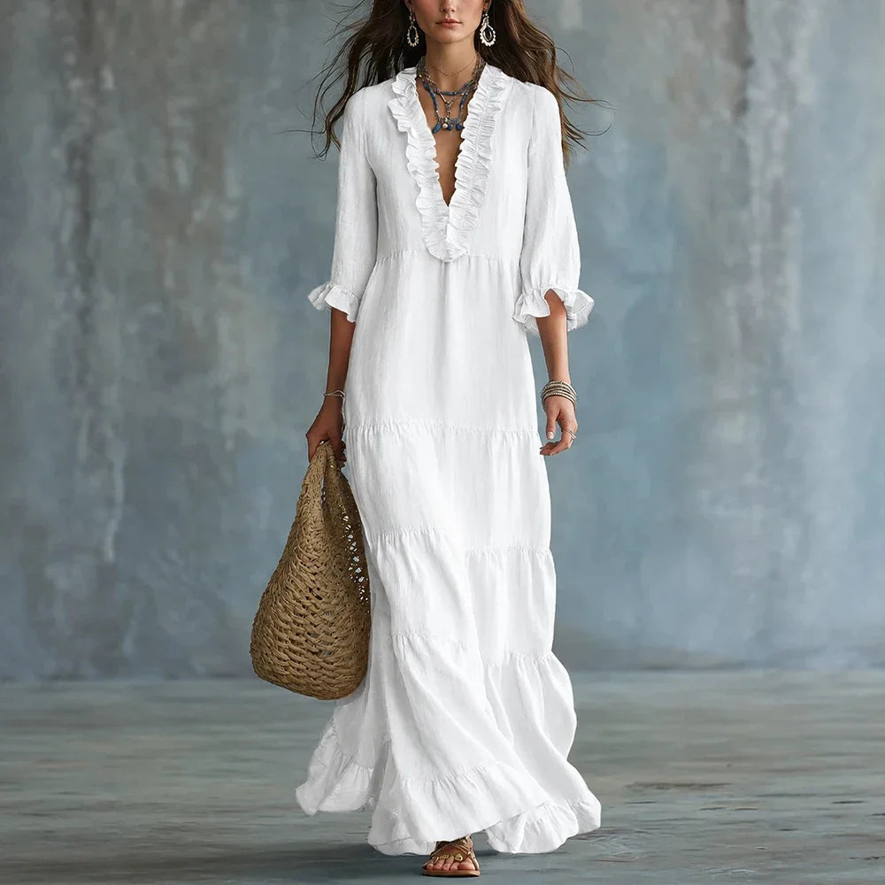 Madisyn Elegant Ruffle Maxi Dress