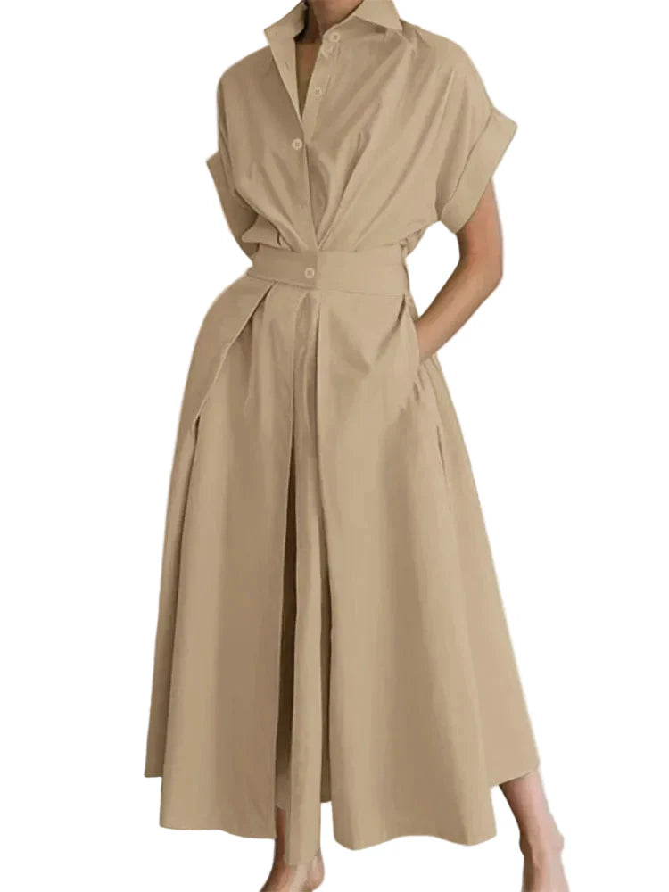 Thea Relaxed Short Sleeve Midi Dress