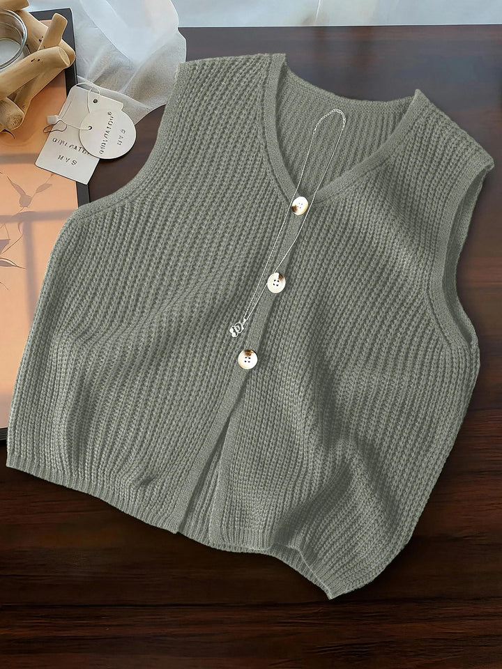 Grace Sleeveless V Neck Cardigan