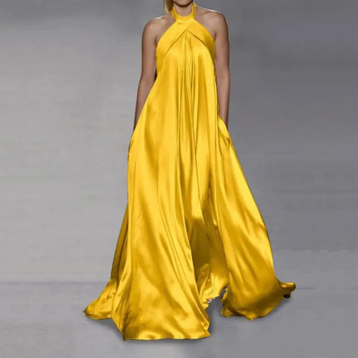 Evie Satin Halter Maxi Dress