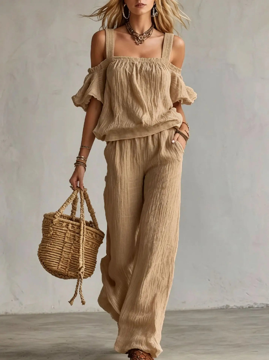 Claire Ruffle Relaxed Trouser Set