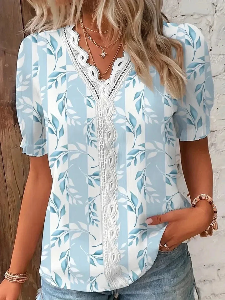Jenna Floral V Neck Blouse